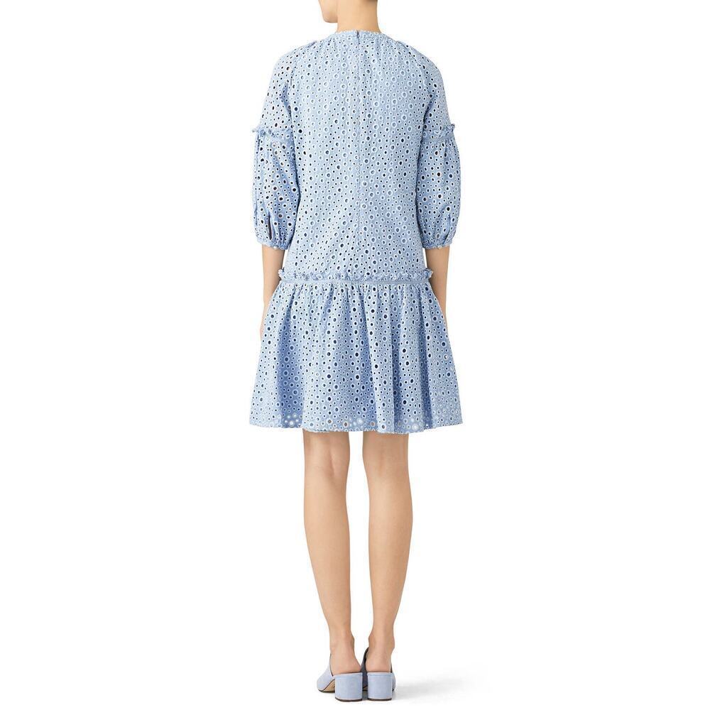 Prose & Poetry Dress Delaney Eyelet Blue Size M - Picture 2 of 10